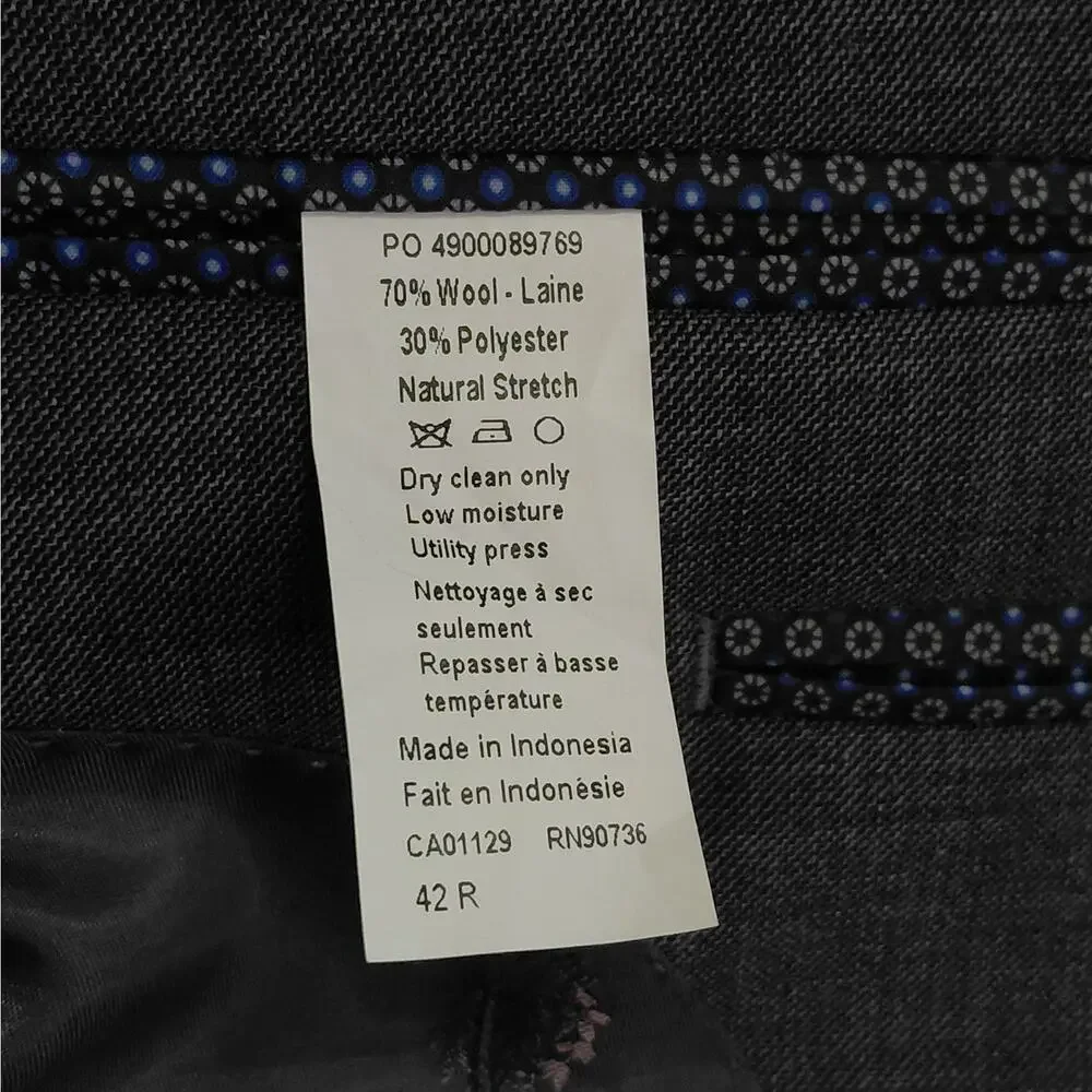 Lauren Ralph Lauren Mens Blazer Sz 42R Gray Wool Blend Ultraflex Stretch Jacket